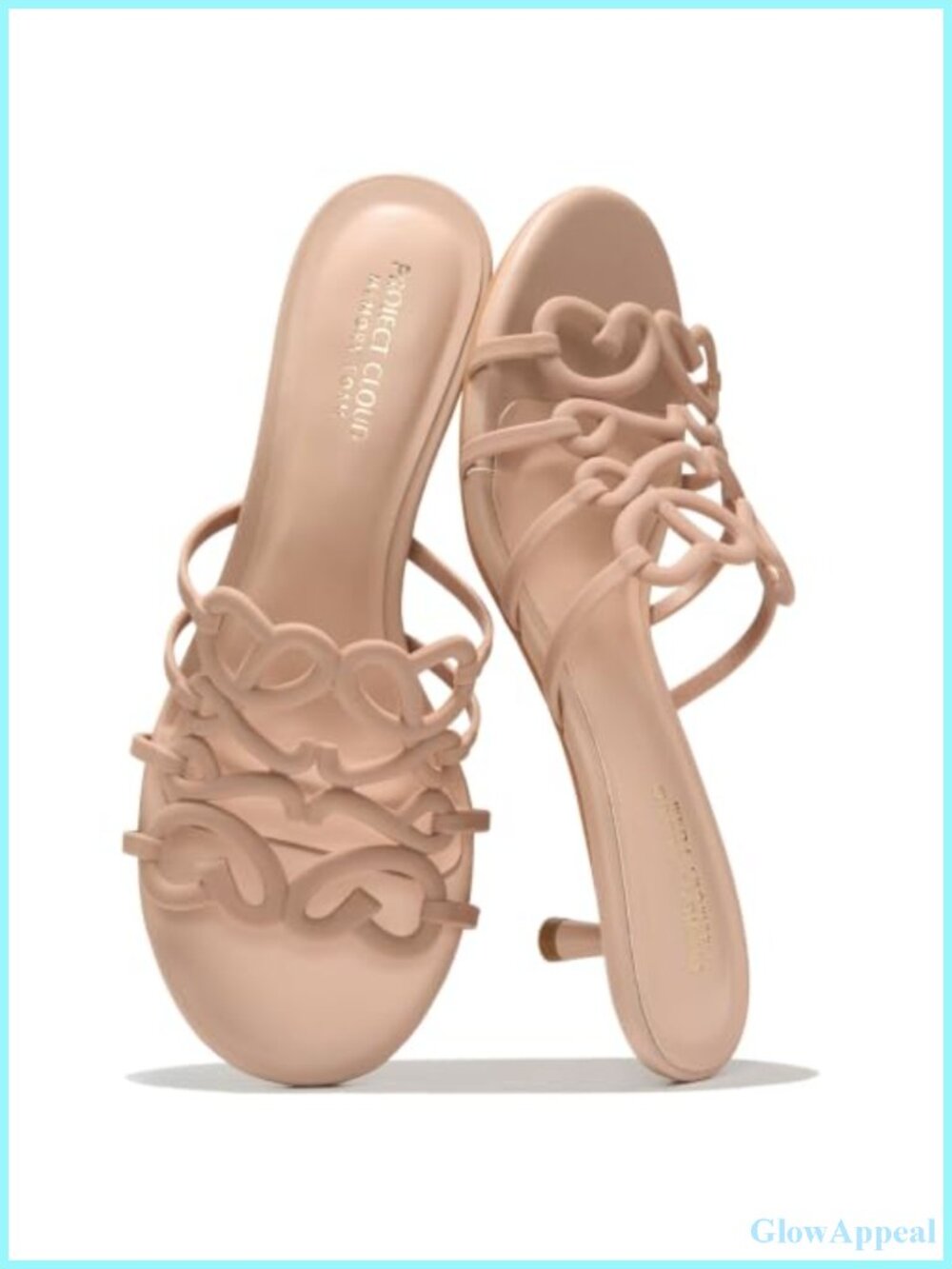 Faux Leather Kitten Heel Slide Sandals
